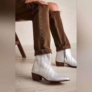 Free People Silver Western Boots NWOT